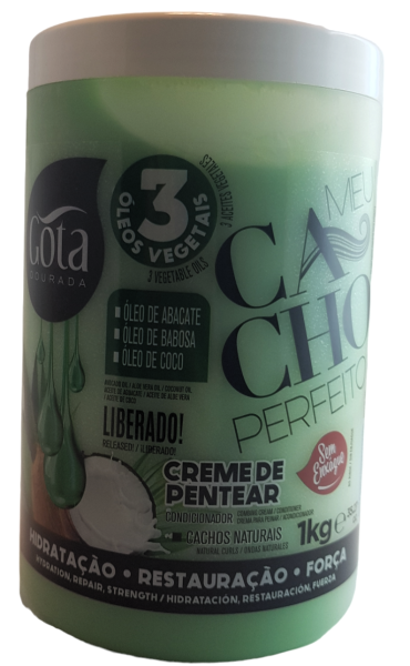 Gota Dourada Crema de Peinar Rizos Perfectos & Hidratacion 3 Aceite Vegetal 1kg